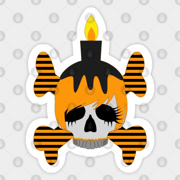 Skull with a Candle Sticker by Nuletto